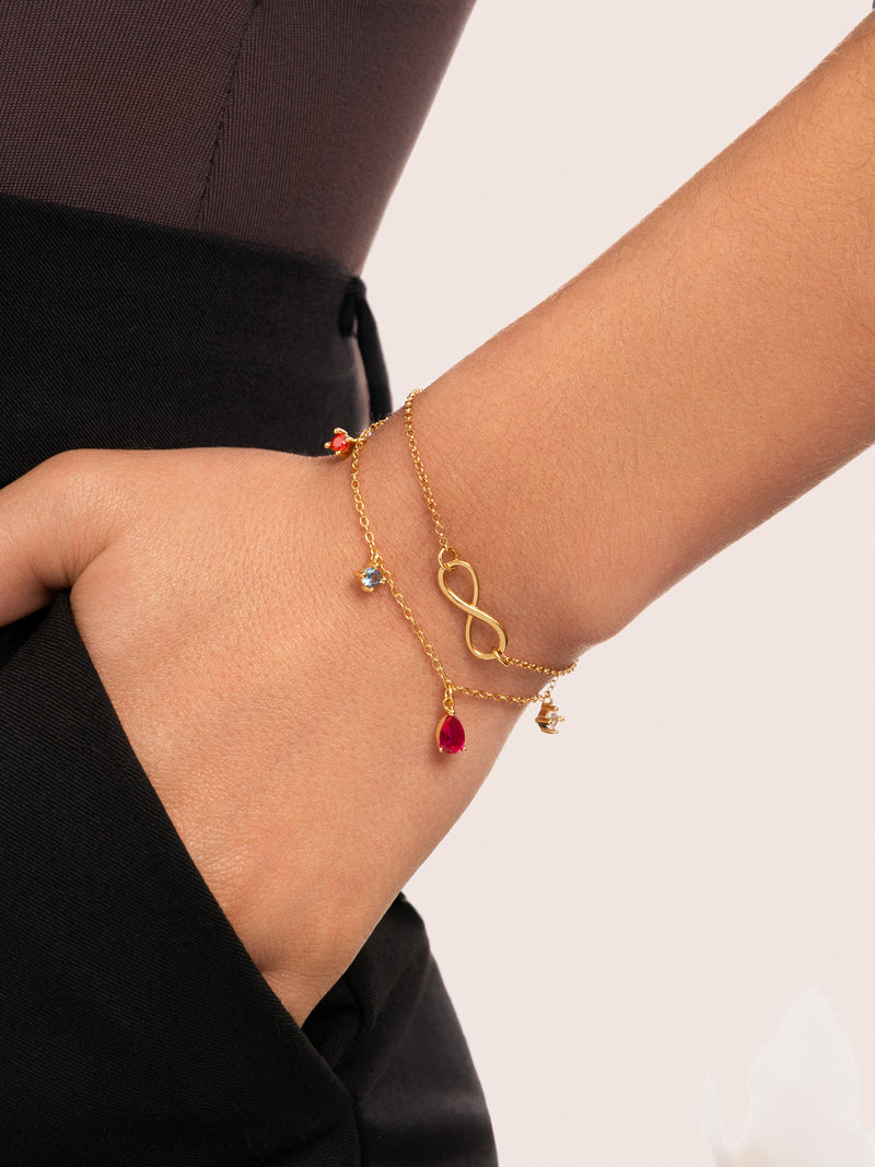 Bracelet Infini Acier Plaqué Or