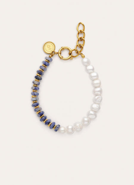 Pulsera Índigo Pearl Acero Baño Oro