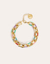 Pulsera Link Rainbow Enamel Baño Oro