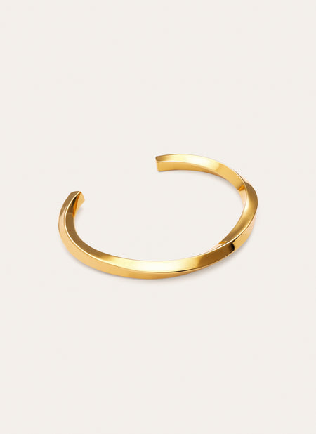 Bracciale Rigido Lizze Acciaio Placcato Oro