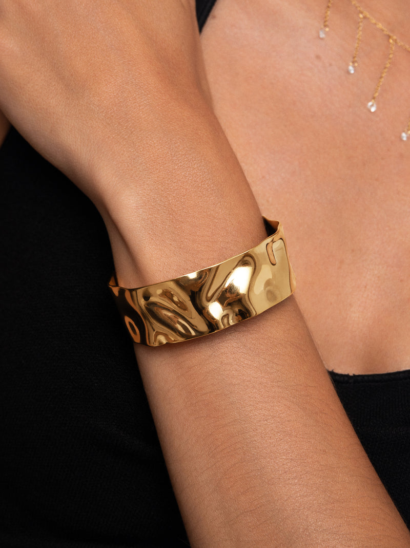 Tide Stainless Steel Gold Bracelet  