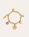 Pulsera Multicharms Acero Baño Oro