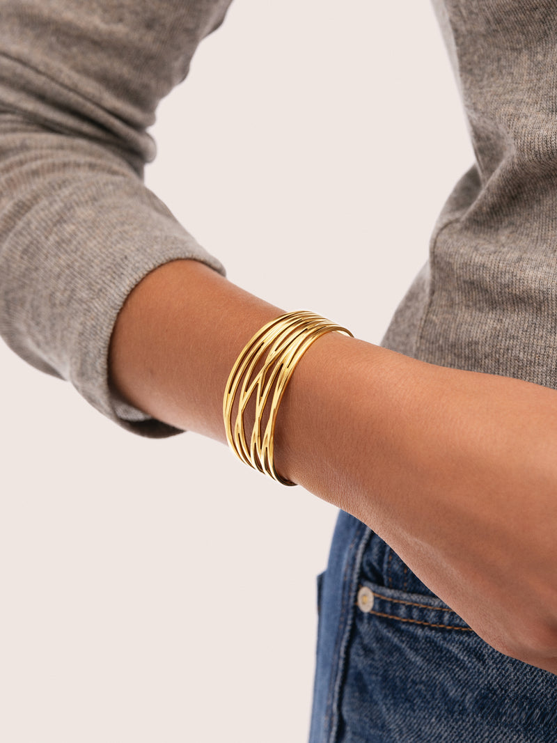 Bracelet Odyssée Acier Plaqué Or