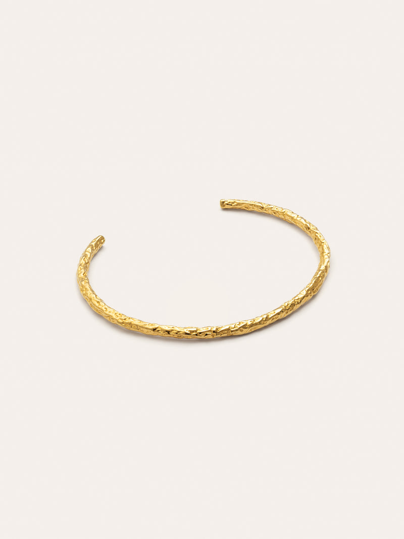 Organic River Stainless Steel Gold Bangle