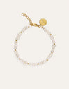 Pulsera Pearls Dots Acero Baño Oro