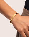 Brazalete Plate Acero Baño Oro