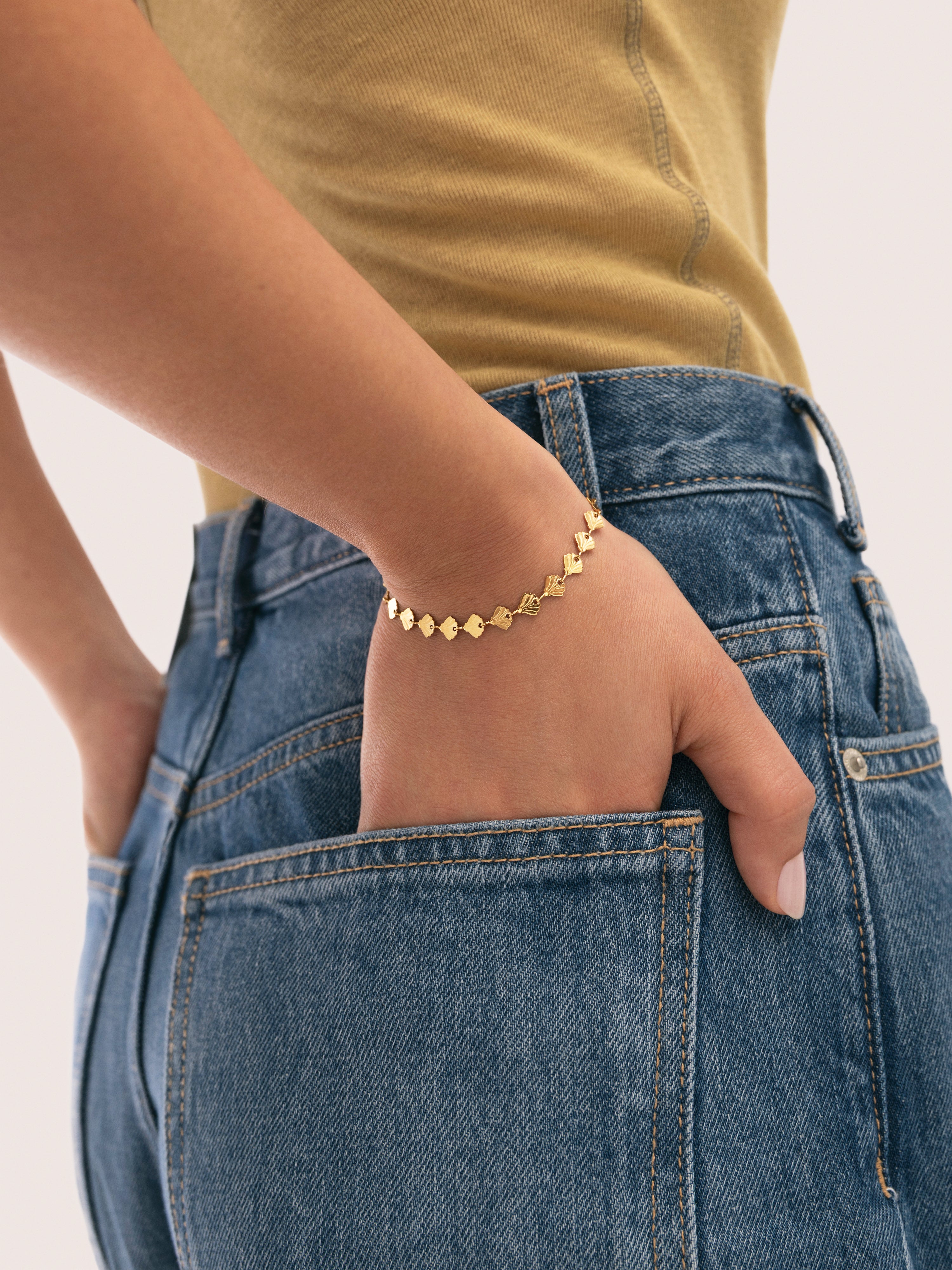 Shells Stainless Steel Gold Bracelet 