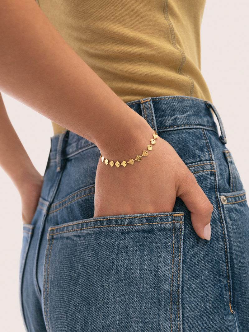 Shells Stainless Steel Gold Bracelet 