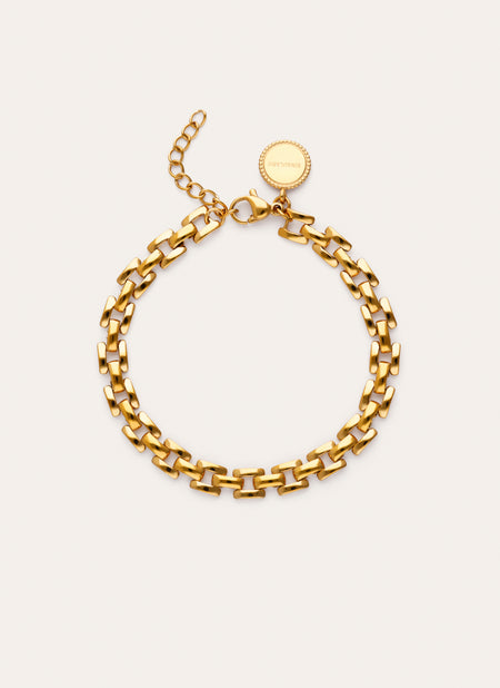 Sierpe-Armband aus Stahl mit Goldplattierung