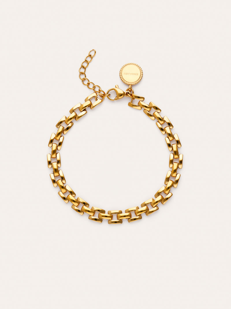 Sierpe-Armband aus Stahl mit Goldplattierung