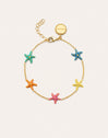 Starfish Enamel Colors Gold Bracelet 