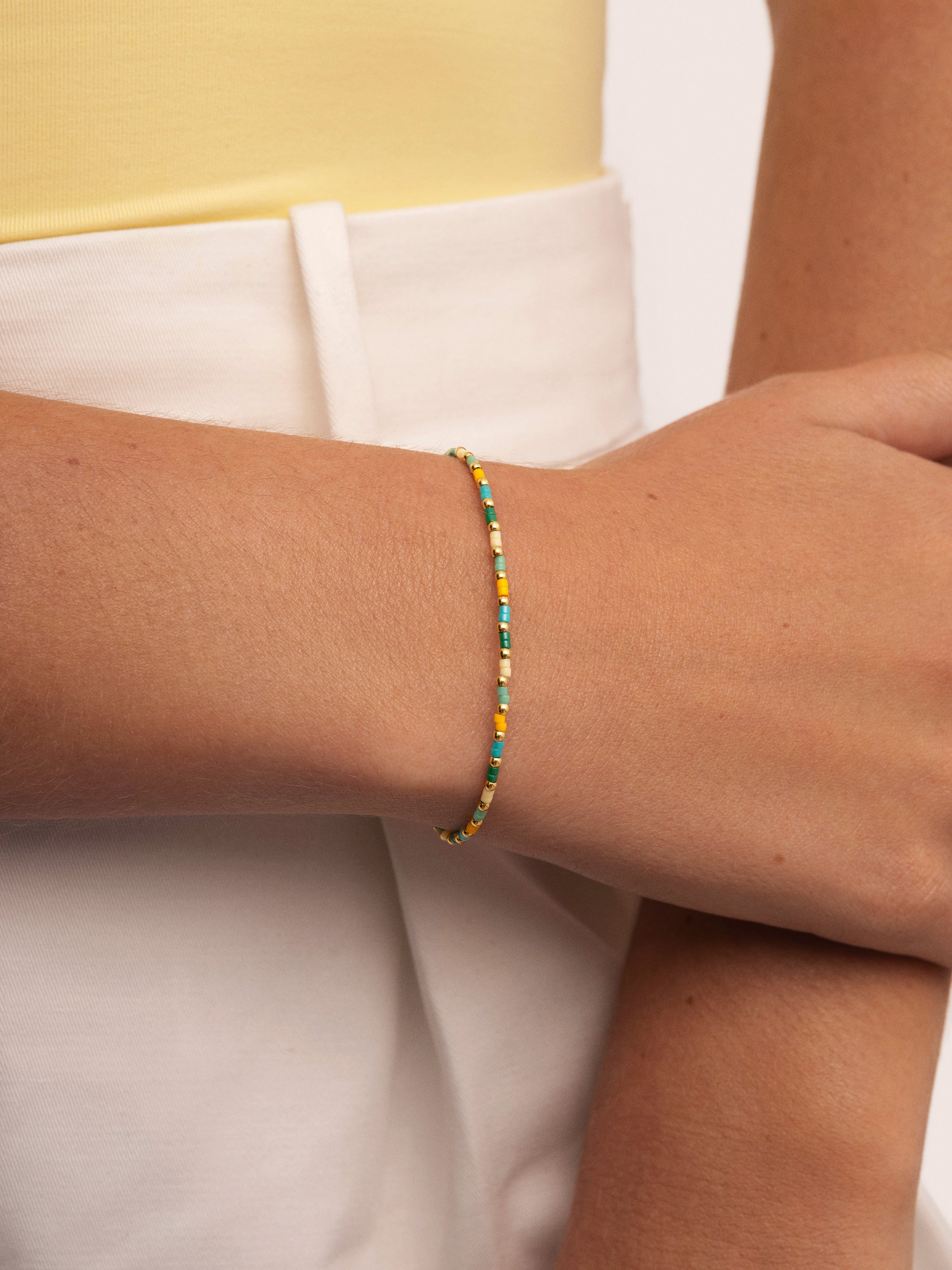 Summer Colors Stainless Steel Gold Bracelet 