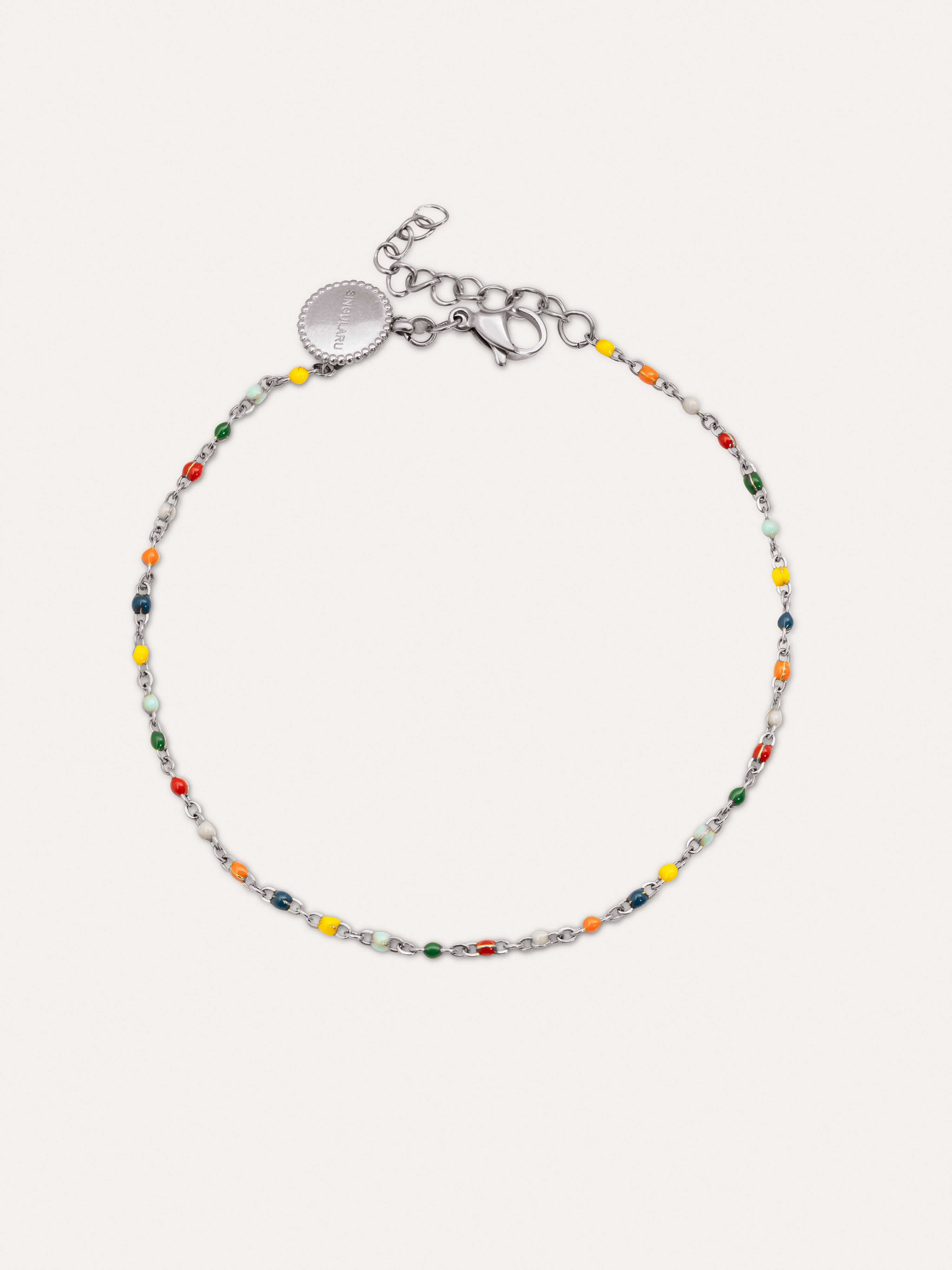 Dots Colors Enamel Stainless Steel Anklet