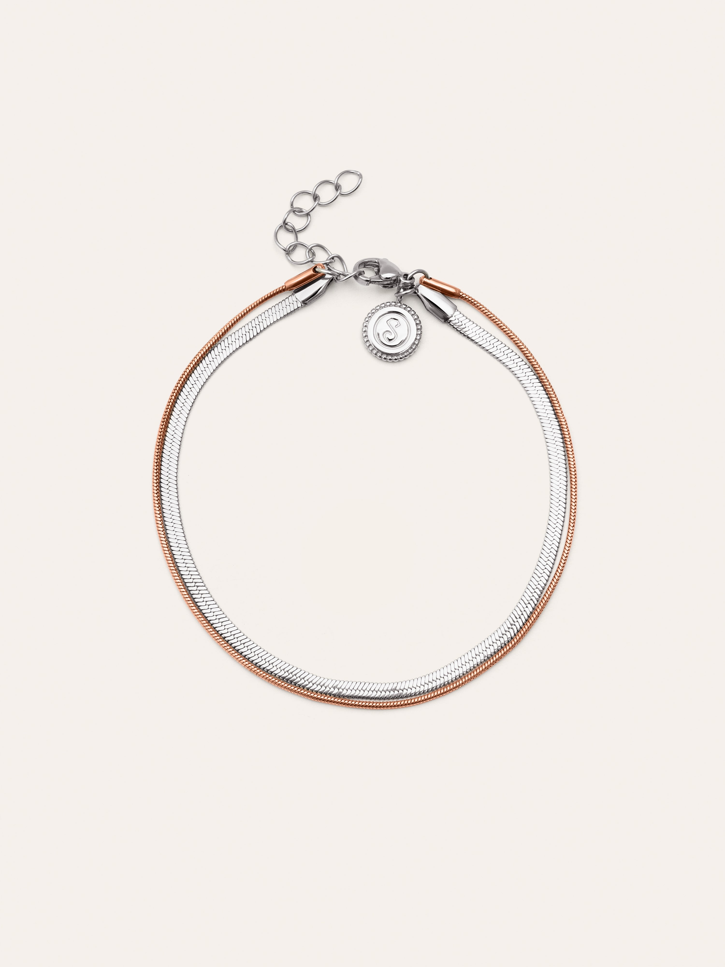 Double Lisse Tail Stainless Steel Anklet