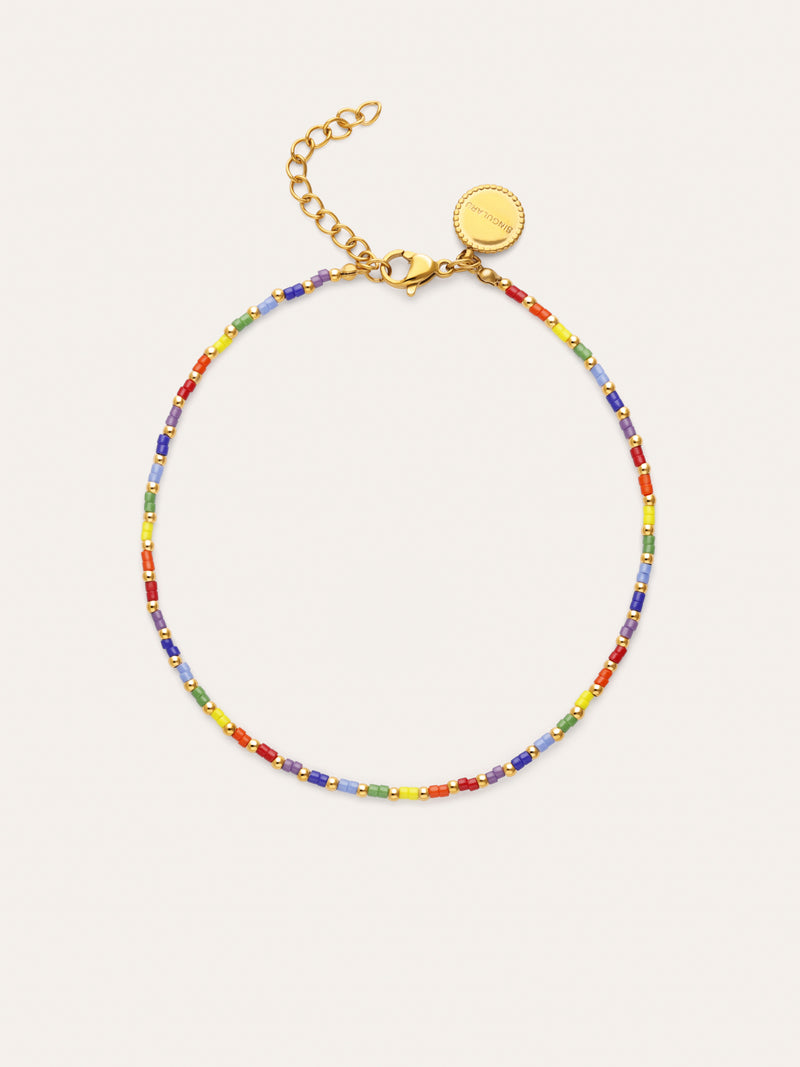 Rainbow Stainless Steel Gold Anklet