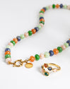 Collar Alpine Stones Acero Baño Oro