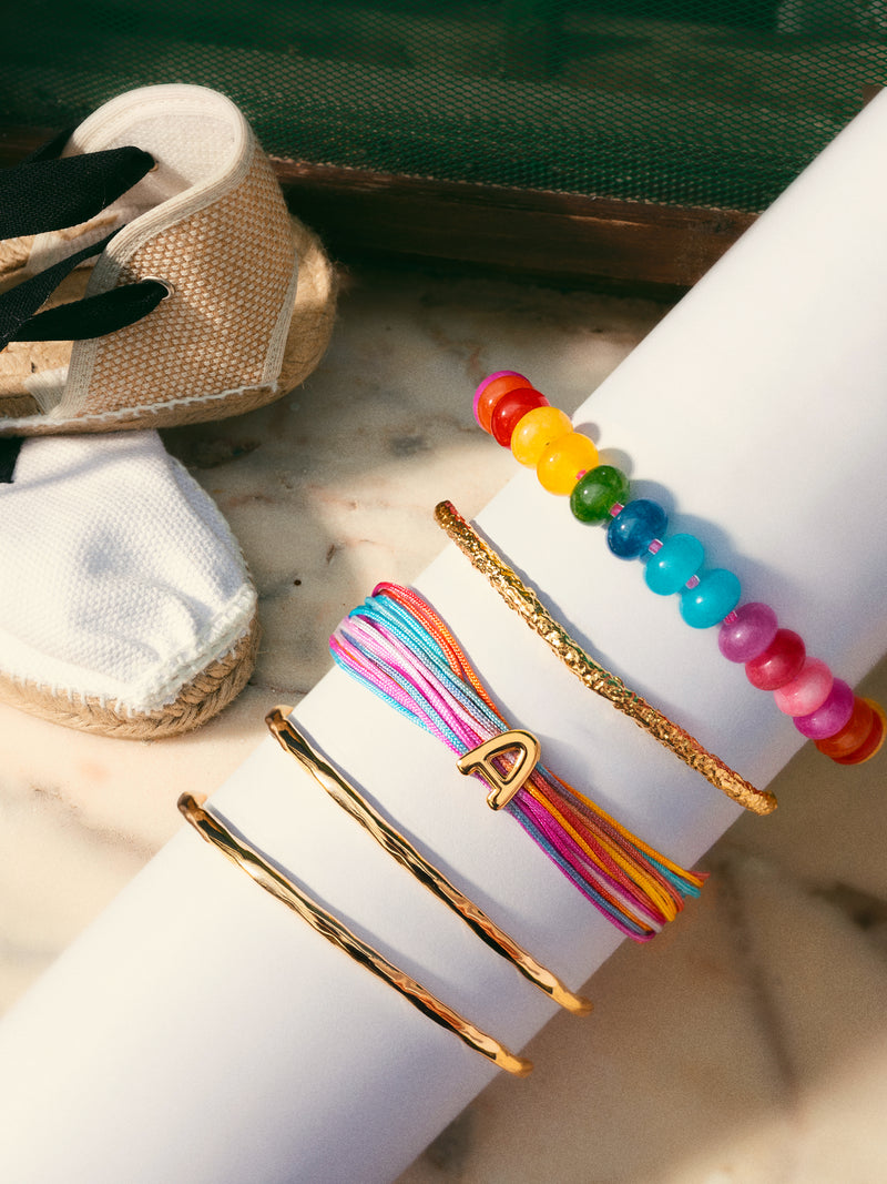 Personalized Color Rainbow Stainless Steel Gold Bracelet