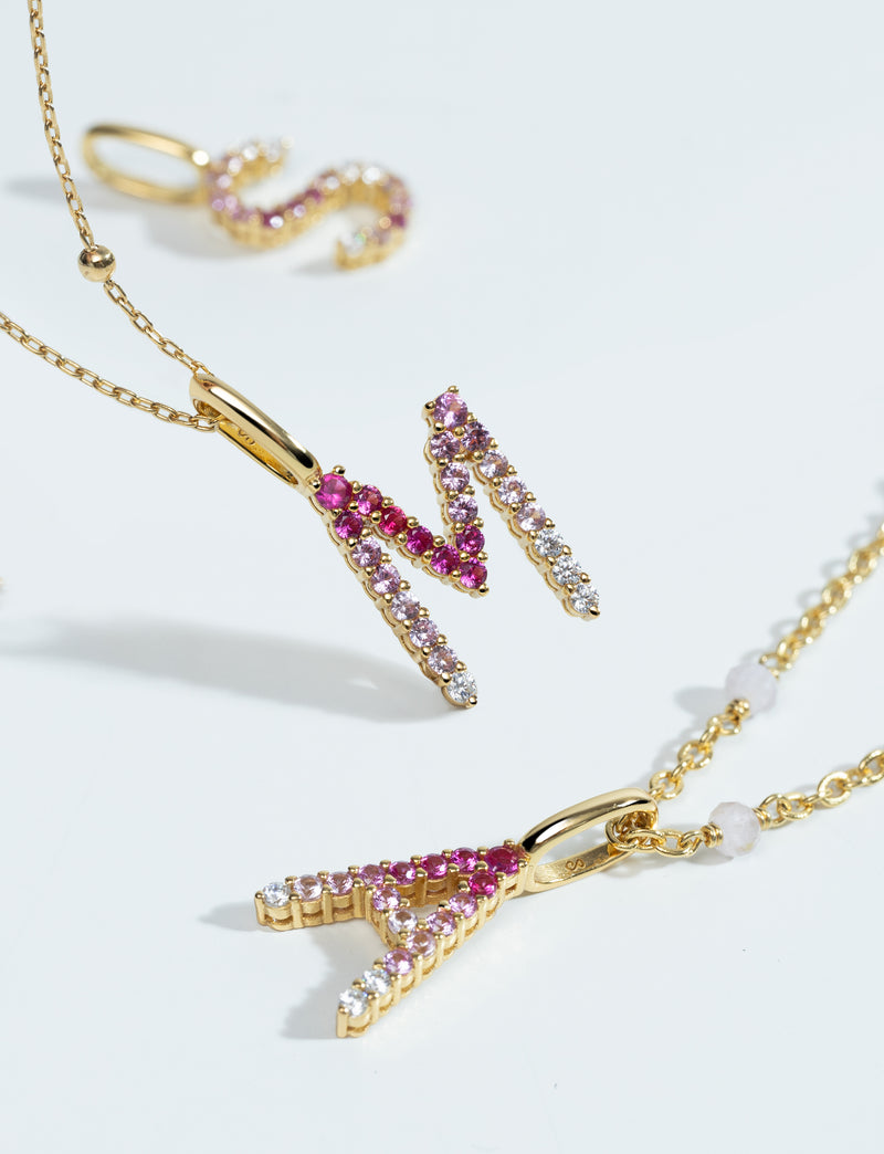 Letter Spark Sakura Gold Charm