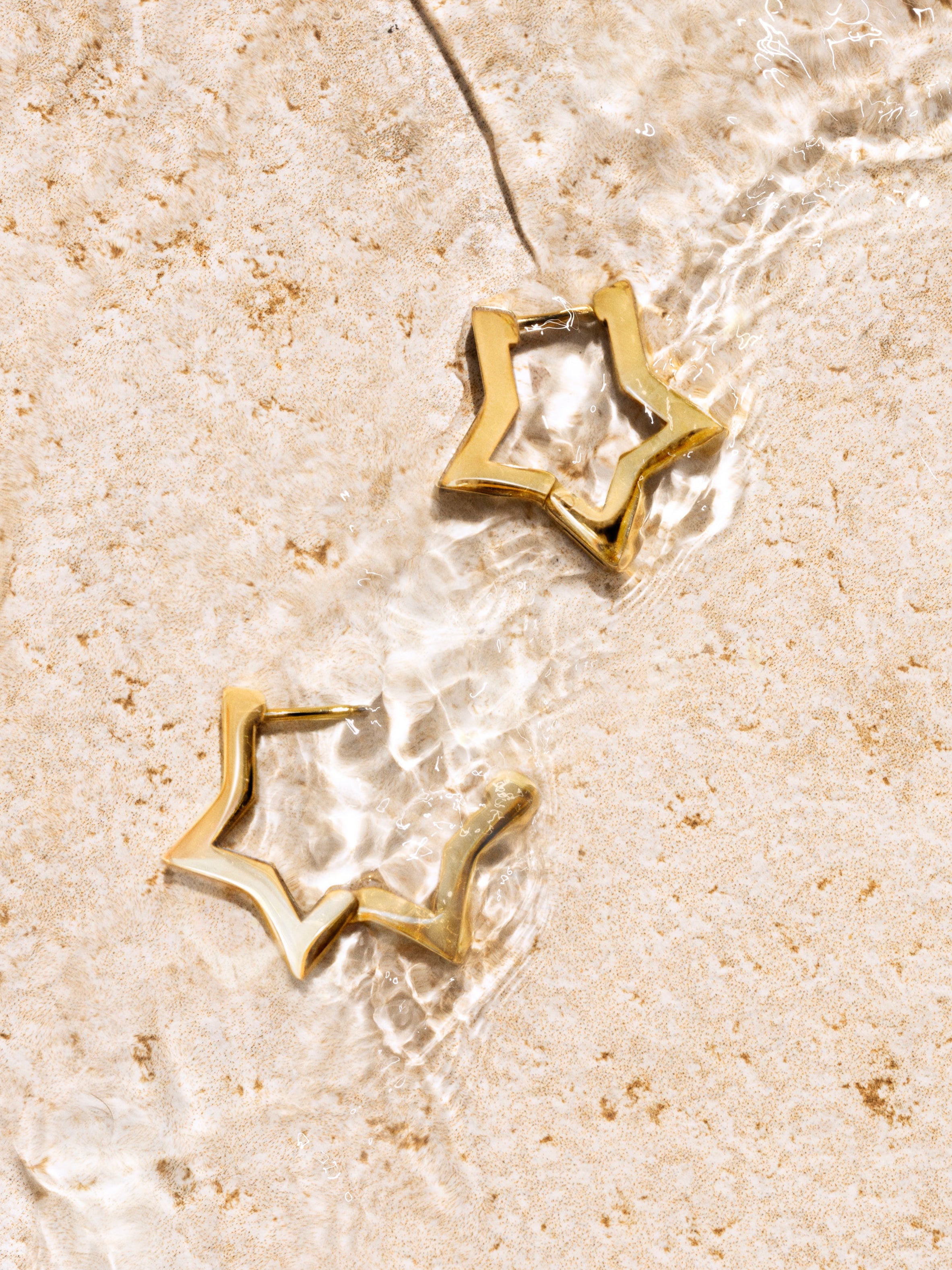 Superstar Stainless Steel Gold Earrings