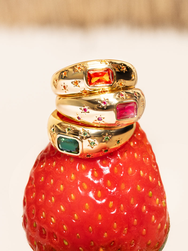 Charlotte Fucsia Gold Ring 