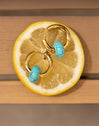 Carmen True Turquoise Stainless Steel Hoop Earrings