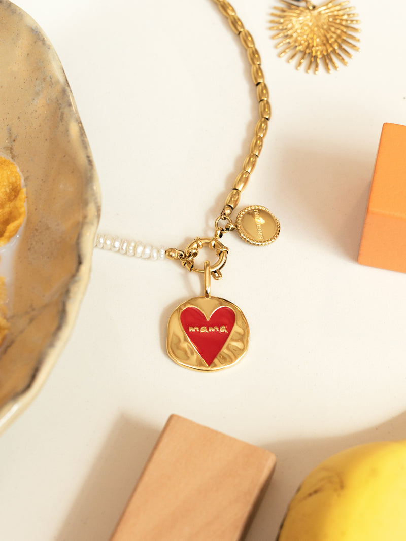 Lovely Heart Mama Gold Charm