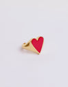 Anillo Lovely Heart Red Enamel Baño Oro