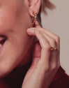 Estelar Cross Gold Hoop Earrings 