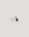 Boucle d'oreille simple Chat Noir Plaqué Or - vista 4