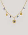 Collana Multicharms Denim Cianite in Acciaio Placcato in Oro - vista 6