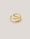 Anillo Doble Aire Acero Baño Oro
