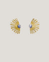 Sunbeam Blue Stainless Steel Gold Earrings