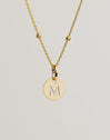 Mini Medallion Letter Plata Baño Oro