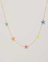 Starfish Enamel Colors Gold Necklace