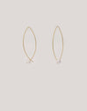 Arch Bean Pearl Gold Earrings 