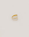 Abraccio White Stainless Steel Gold Ring 