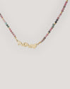Collar Mamá Heart Tourmaline Acero Baño Oro