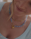 Skycolor Stones Stainless Steel Gold Necklace