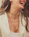 Tape Stones Stainless Steel Gold Choker 