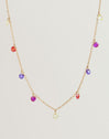 Color Bits Stainless Steel Gold Necklace