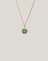 Clover Agata Stone Gold Charm