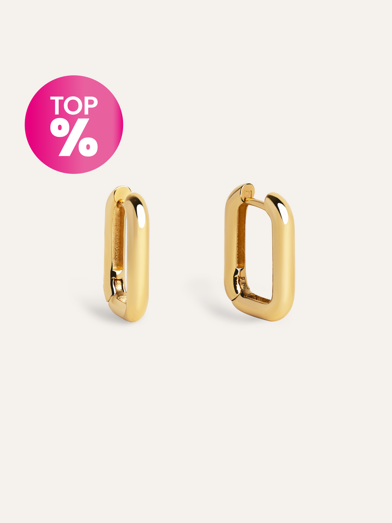 Mini Pipe Gold Hoop Earrings 