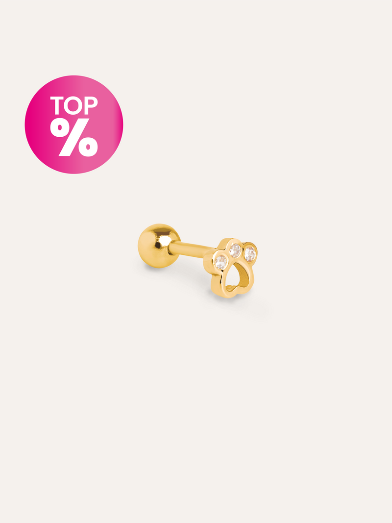 Mini Paw Gold Single Earring