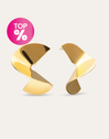 Big Swirl Stainless Steel Gold Earrings 