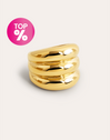 Dune Stainless Steel Gold Ring 