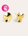 Waves Stainless Steel Gold Earrings