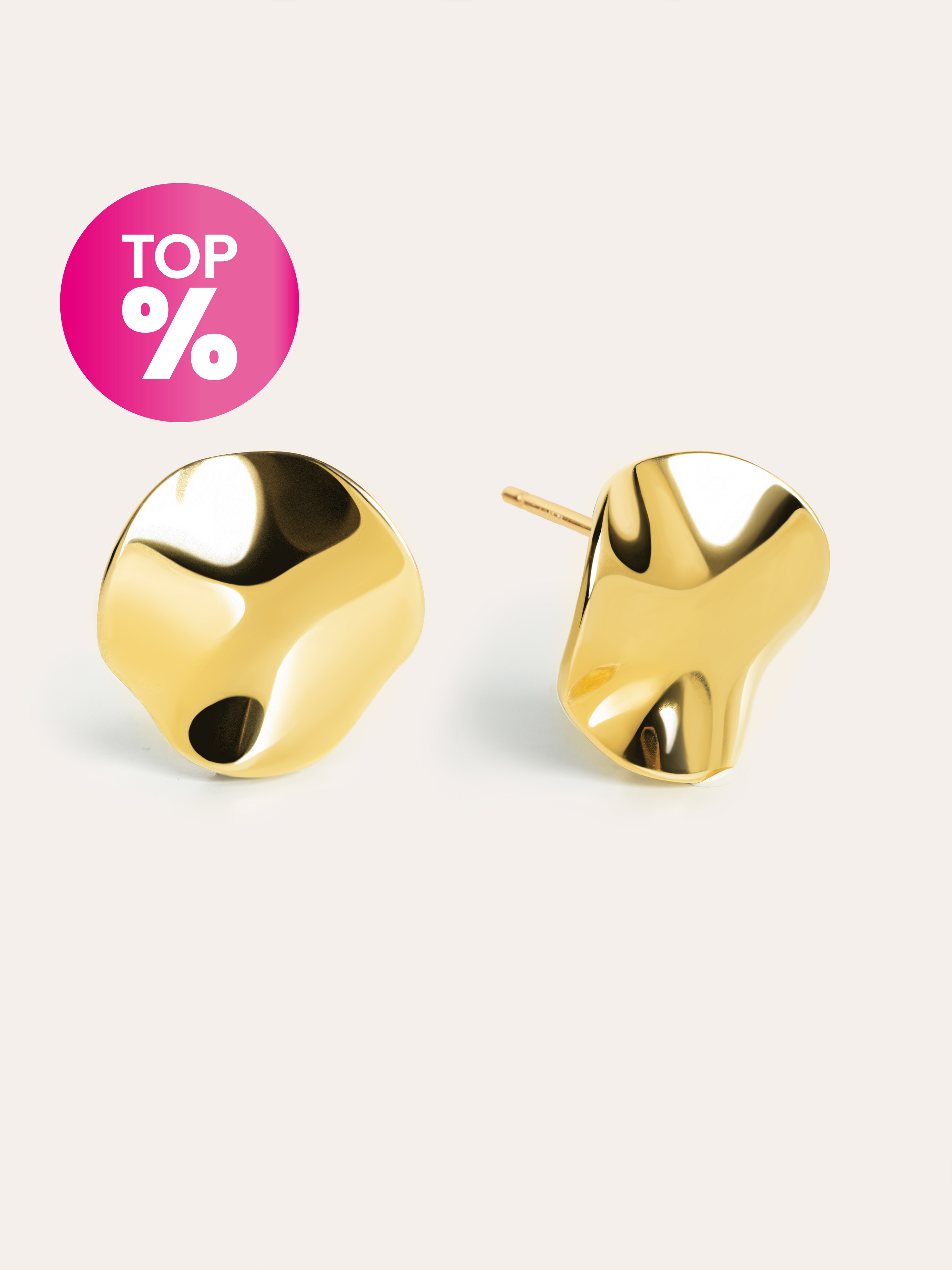 Waves Stainless Steel Gold Earrings