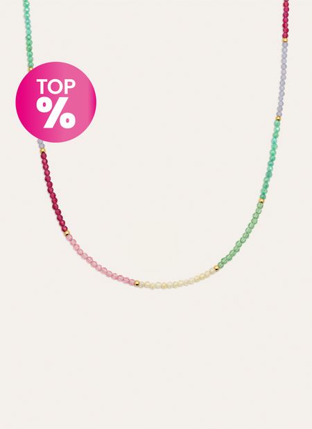 Dye Dots Pastel Stainless Steel Gold Necklace