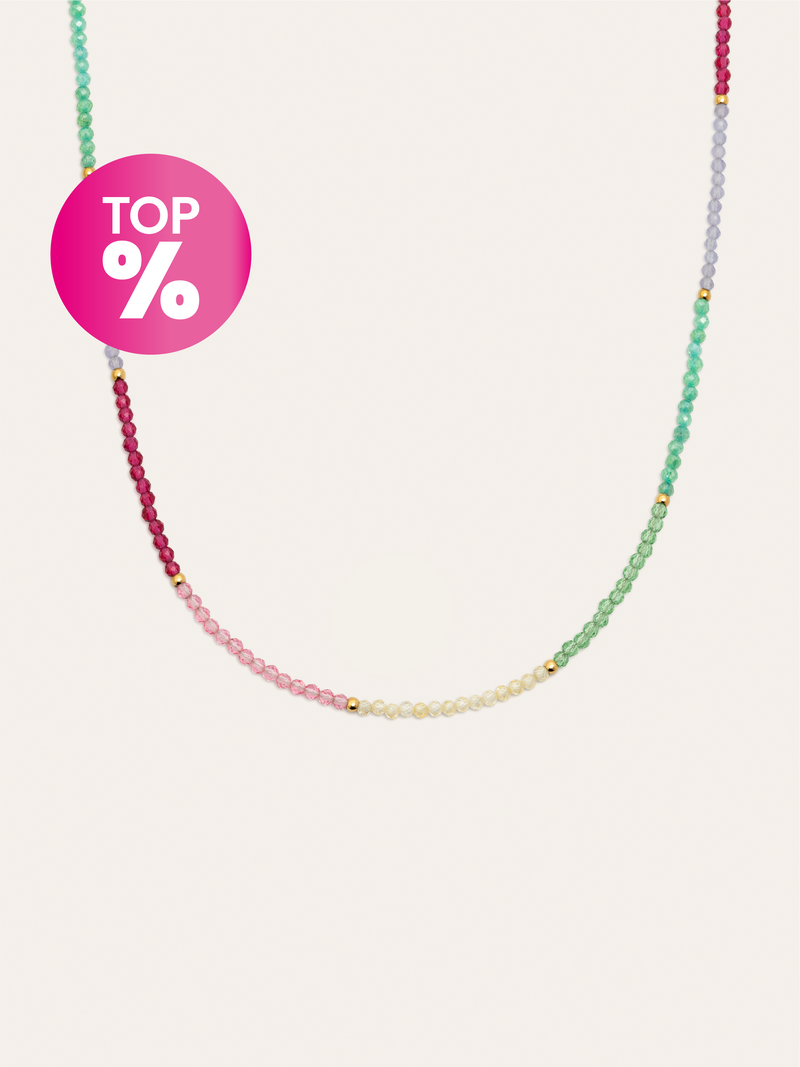 Collar Dye Dots Pastel Acero Baño Oro