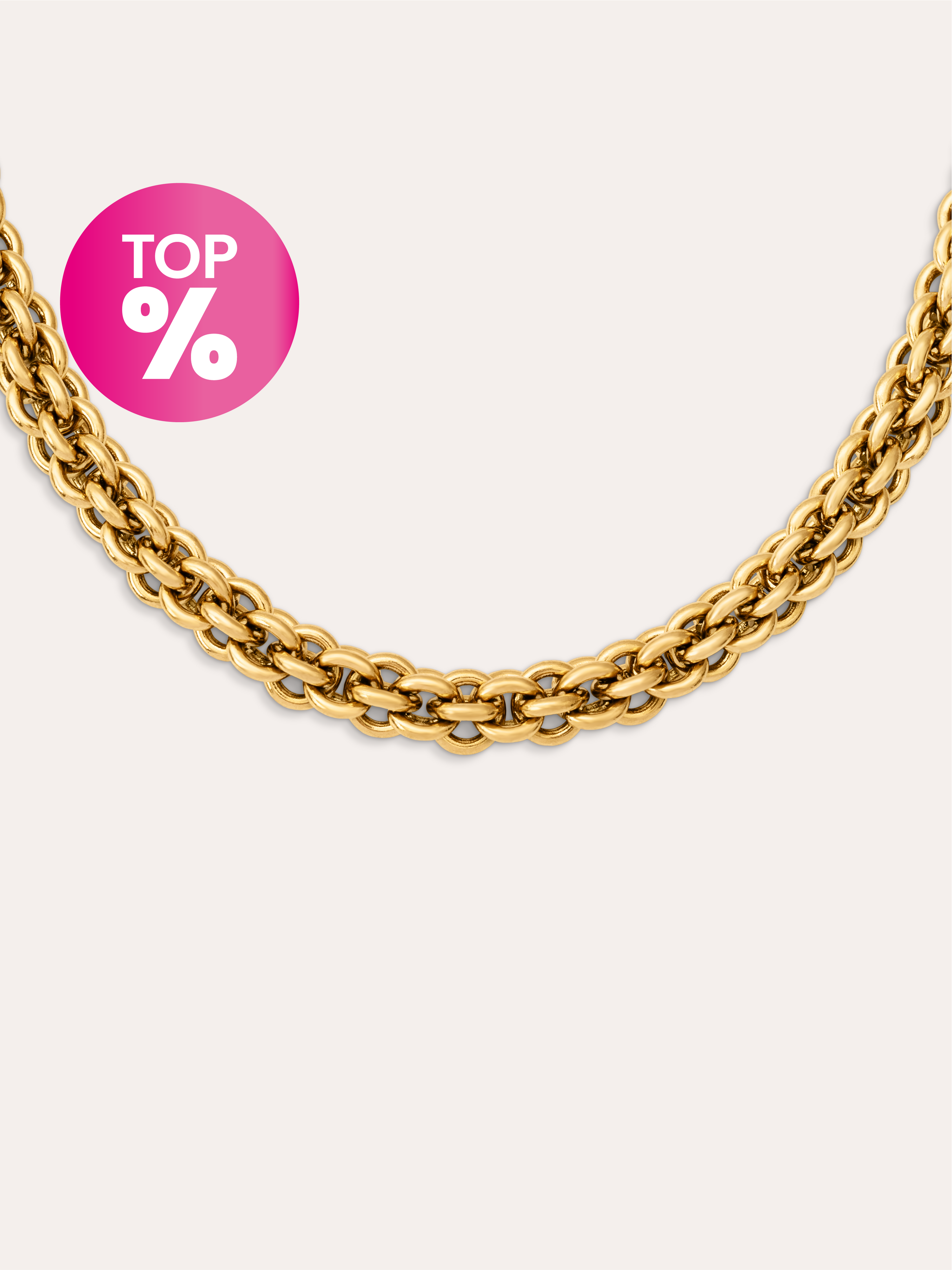 Big Rope Stainless Steel Gold Necklace